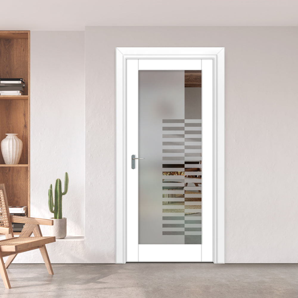 INTERIOR DOOR WITH FROSTED GLASS PANEL IDGP - 0091 - DoorDiscounter