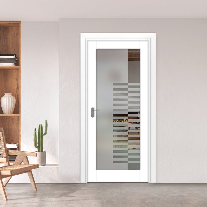 INTERIOR DOOR WITH FROSTED GLASS PANEL IDGP - 0091 - DoorDiscounter