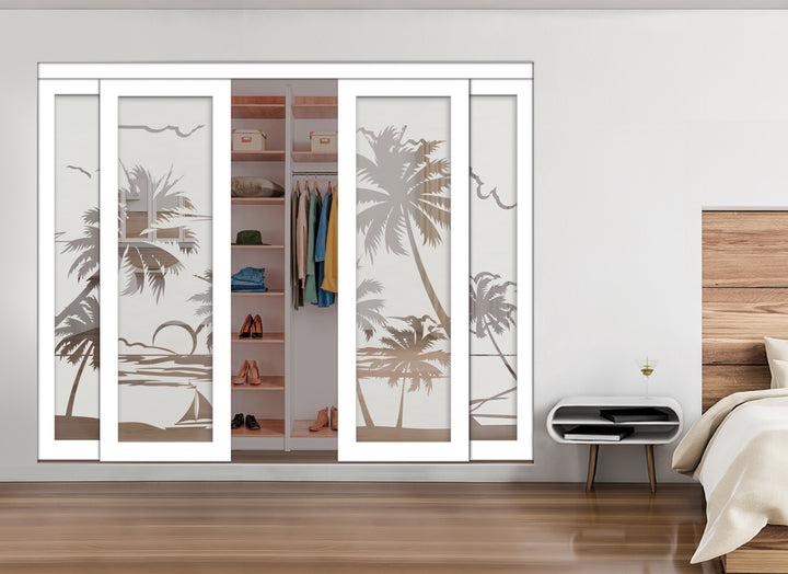 4 Leaf Mirror Effect Bypass Closet Door MEC4 - 0529 - DoorDiscounter
