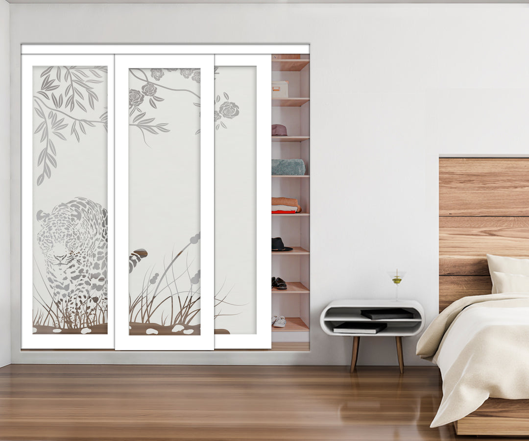 3 Leaf Mirror Effect Bypass Closet Door MEC3 - 0190 - DoorDiscounter