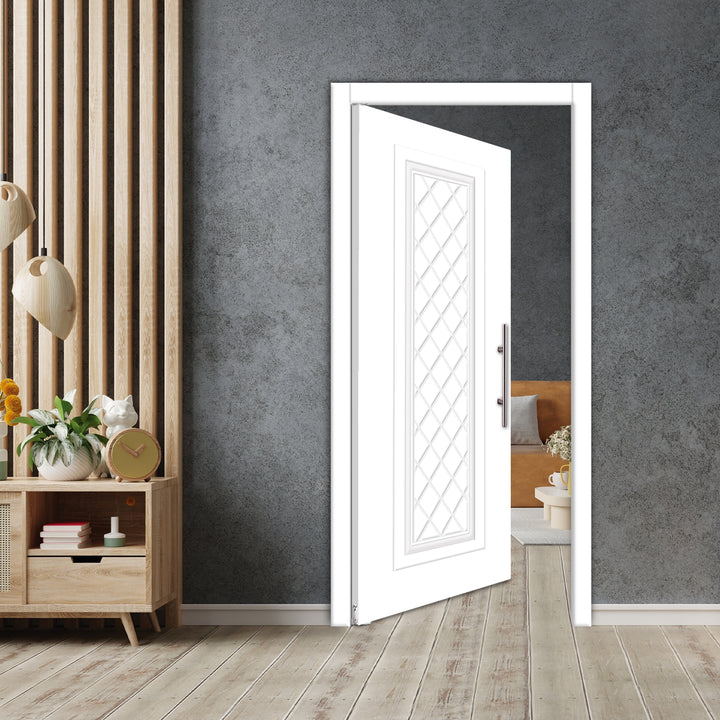 Self Closing Pivot Door with CNC Engraving Design PMR1 -  0582 - DoorDiscounter
