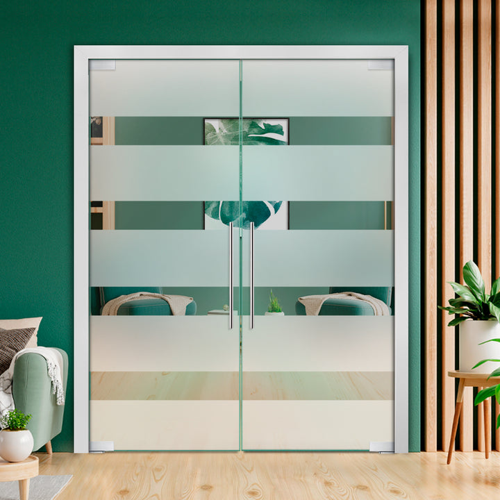 Frameless Double Pivot Glass Door with Self Closing Pivot Hinges FDPG - 2038 - DoorDiscounter