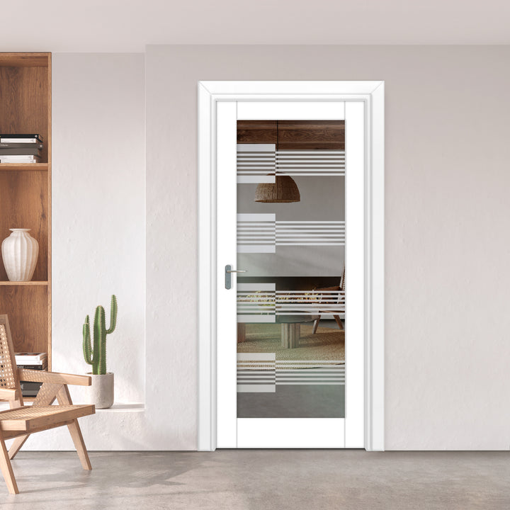 INTERIOR DOOR WITH FROSTED GLASS PANEL IDGP - 1114 - DoorDiscounter
