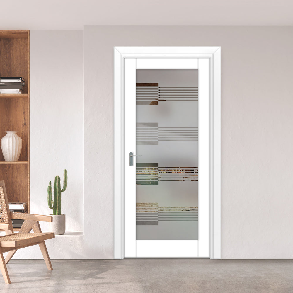 INTERIOR DOOR WITH FROSTED GLASS PANEL IDGP - 1114 - DoorDiscounter
