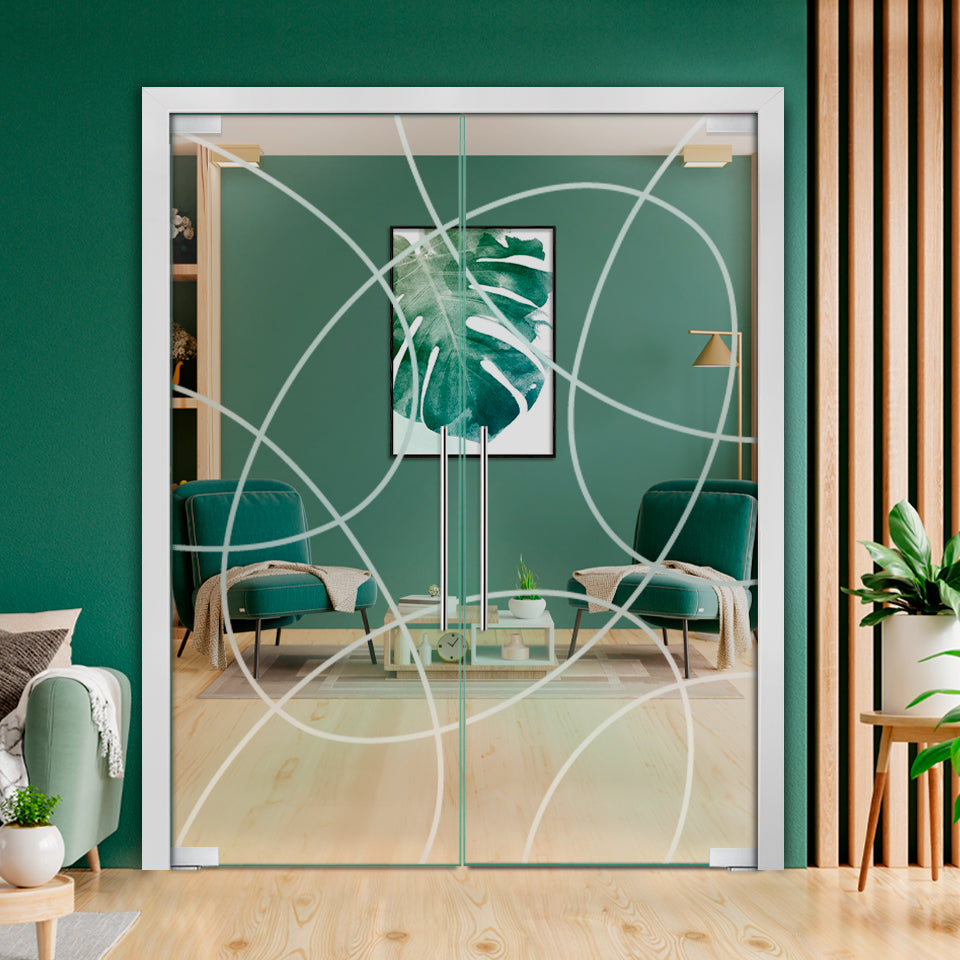 Frameless Double Pivot Glass Door with Self Closing Pivot Hinges FDPG - 2041 - DoorDiscounter