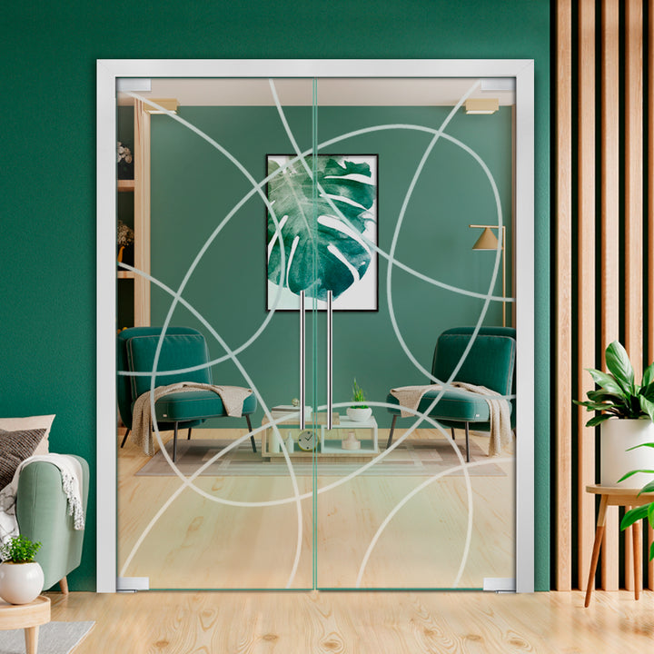 Frameless Double Pivot Glass Door with Self Closing Pivot Hinges FDPG - 2041 - DoorDiscounter