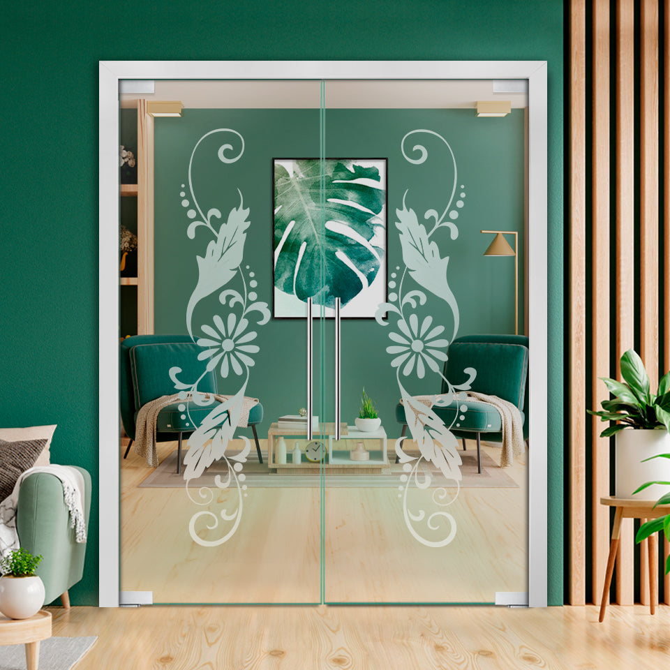 Frameless Double Pivot Glass Door with Self Closing Pivot Hinges FDPG - 2044 - DoorDiscounter