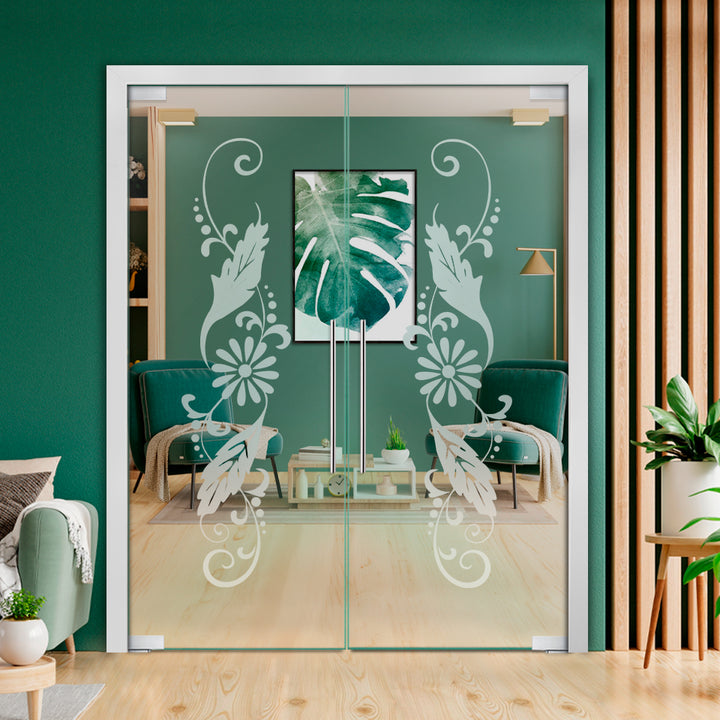 Frameless Double Pivot Glass Door with Self Closing Pivot Hinges FDPG - 2044 - DoorDiscounter