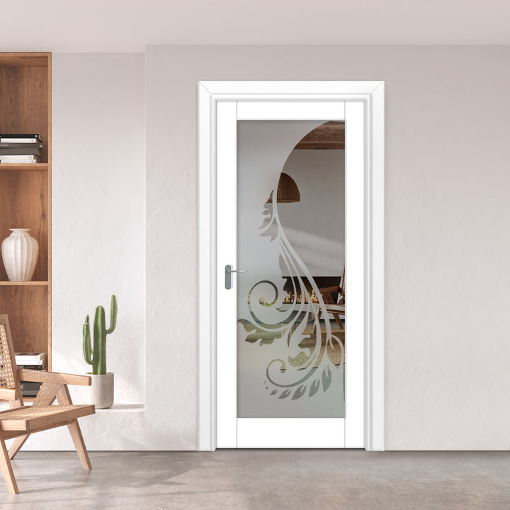 INTERIOR DOOR WITH FROSTED GLASS PANEL IDGP - 2727 - DoorDiscounter
