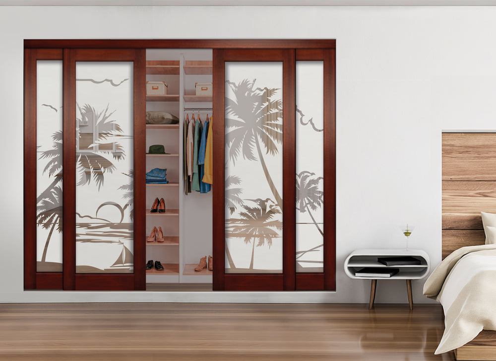 4 Leaf Mirror Effect Bypass Closet Door MEC4 - 0529 - DoorDiscounter