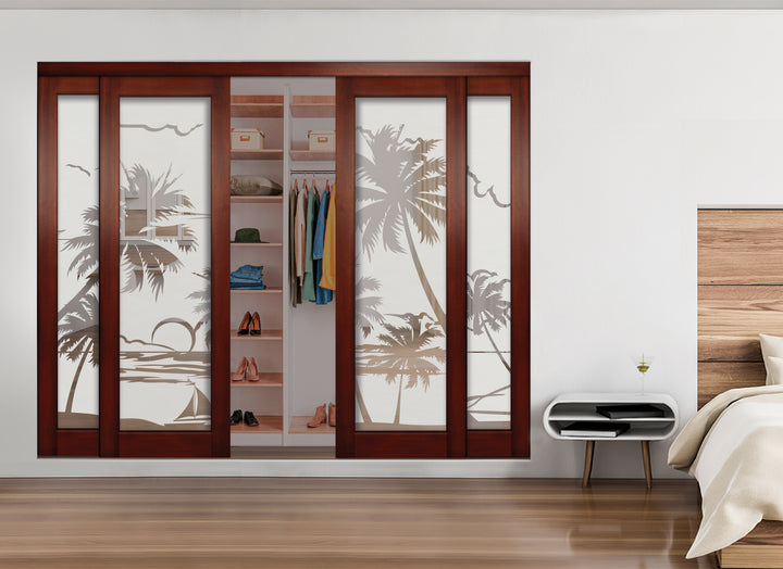 4 Leaf Mirror Effect Bypass Closet Door MEC4 - 0529 - DoorDiscounter