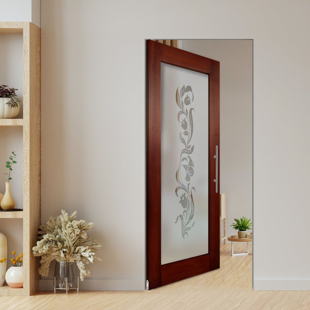 Self Closing Pivot Wooden Glass Door Pwgd - 0809 - DoorDiscounter