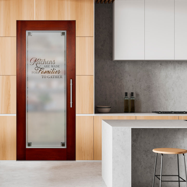Self Closing Pivot Wooden Glass Door with Pantry Design Pwgd - 0454 - DoorDiscounter