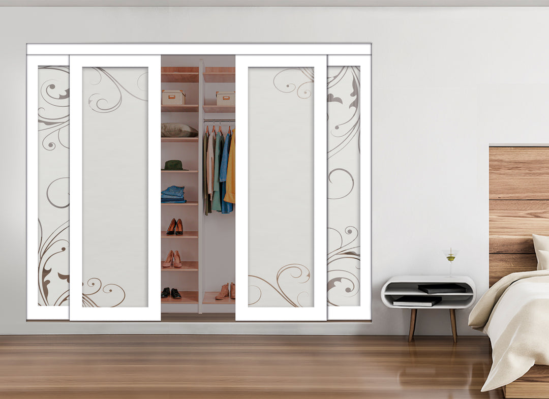 4 Leaf Mirror Effect Bypass Closet Door MEC4 - 0530 - DoorDiscounter