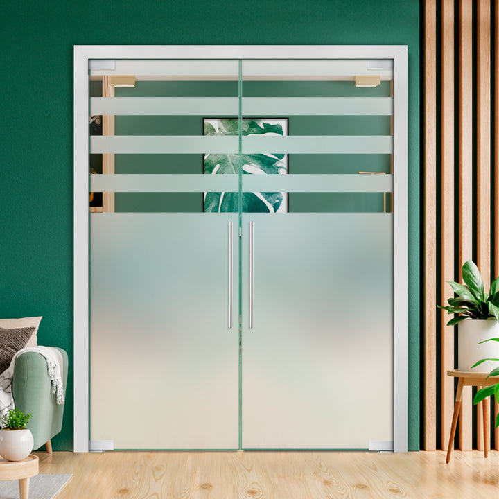 Frameless Double Pivot Glass Door with Self Closing Pivot Hinges FDPG - 2048 - DoorDiscounter