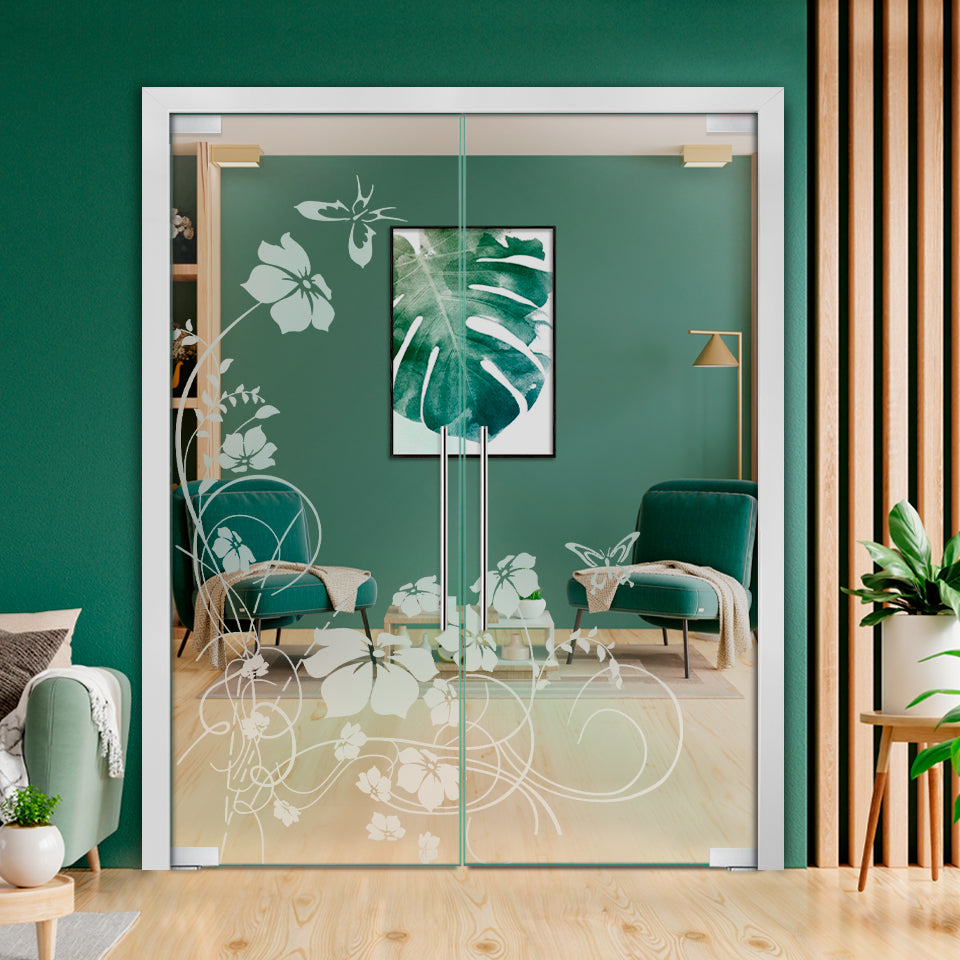 Frameless Double Pivot Glass Door with Self Closing Pivot Hinges FDPG - 2262 - DoorDiscounter