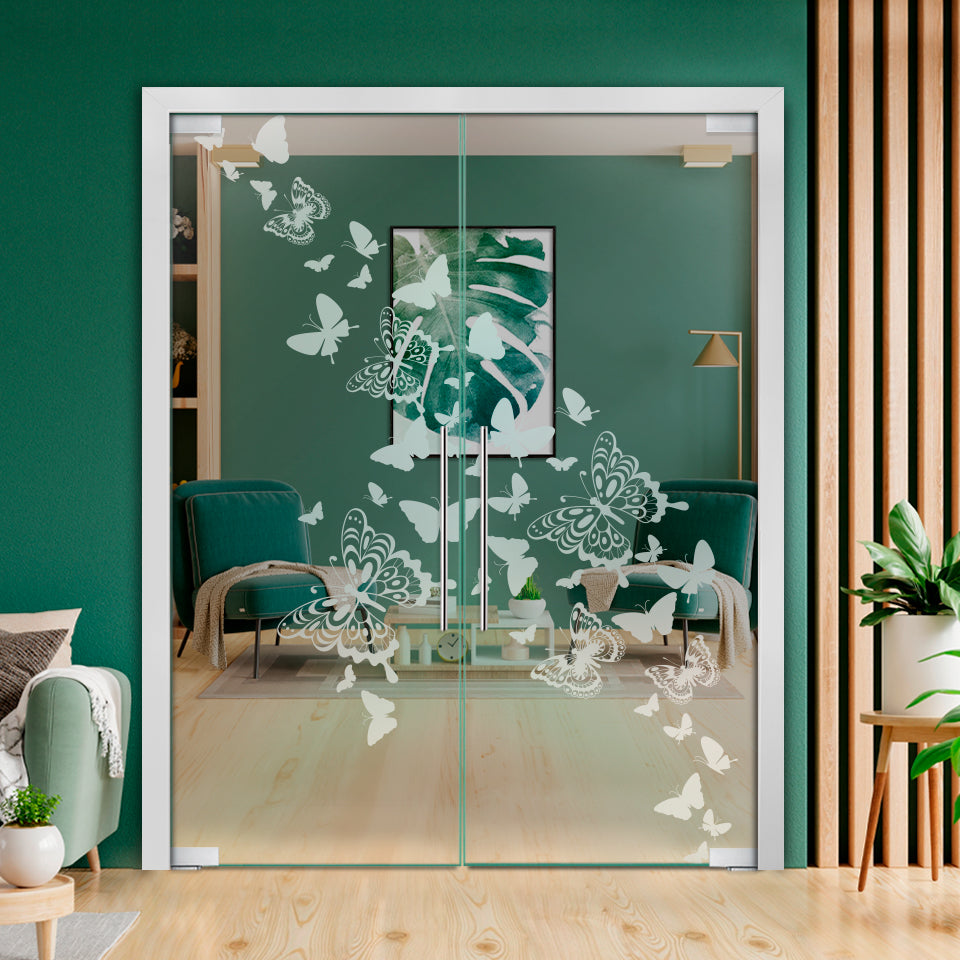 Frameless Double Pivot Glass Door with Self Closing Pivot Hinges FDPG - 2258 - DoorDiscounter