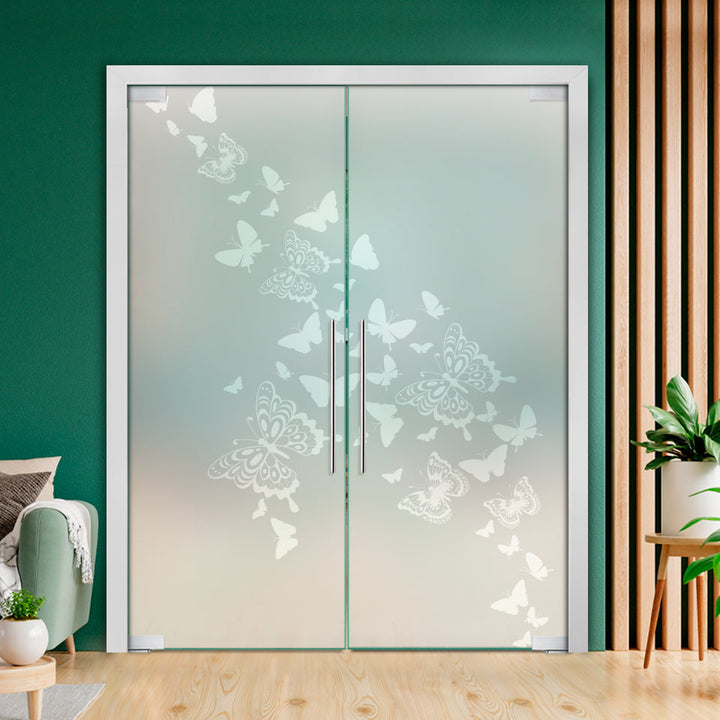 Frameless Double Pivot Glass Door with Self Closing Pivot Hinges FDPG - 2258 - DoorDiscounter