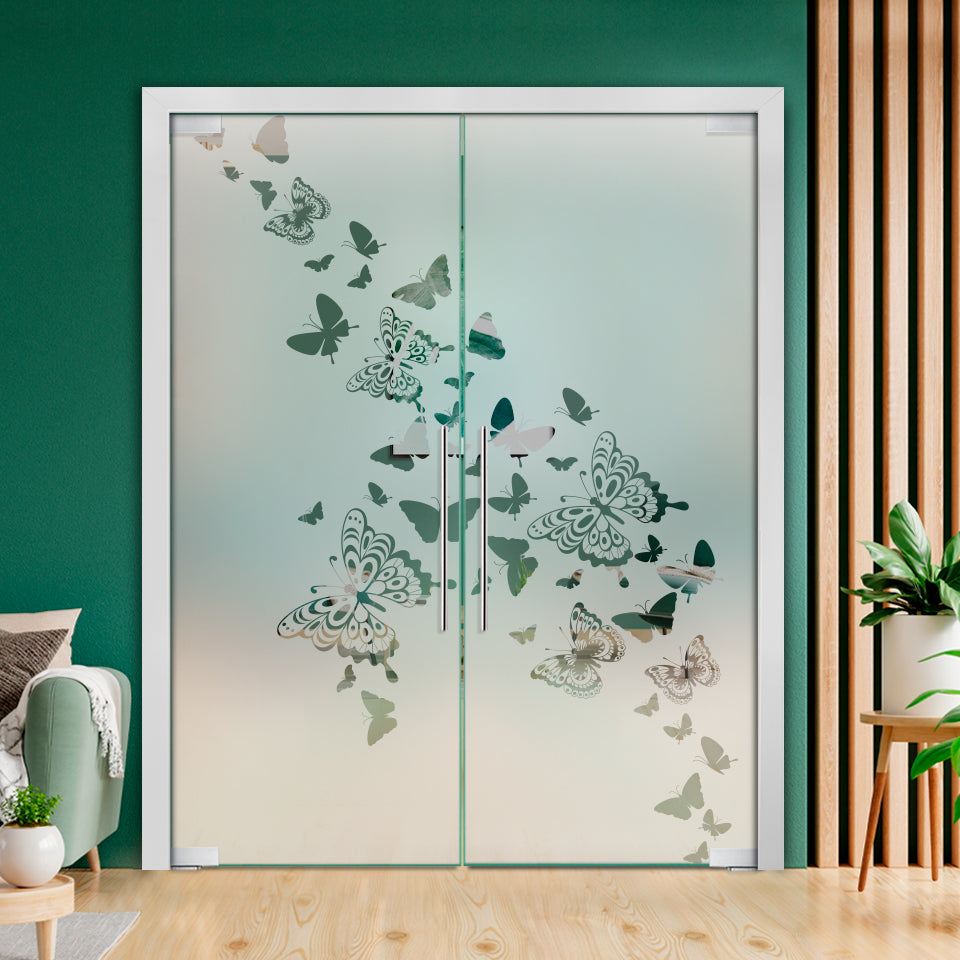 Frameless Double Pivot Glass Door with Self Closing Pivot Hinges FDPG - 2258 - DoorDiscounter