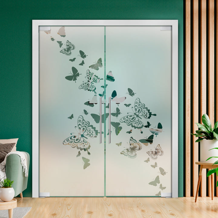 Frameless Double Pivot Glass Door with Self Closing Pivot Hinges FDPG - 2258 - DoorDiscounter