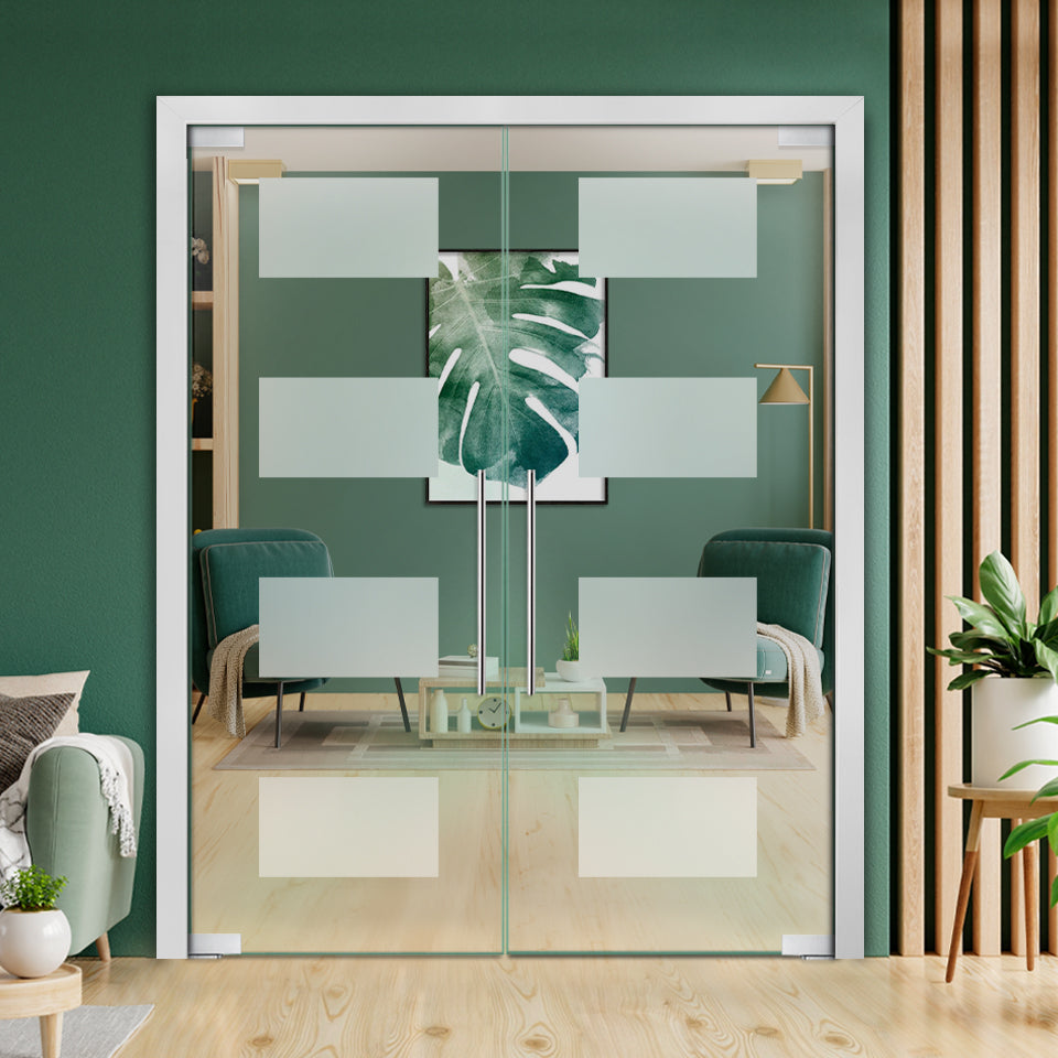 Frameless Double Pivot Glass Door with Self Closing Pivot Hinges FDPG - 2319 - DoorDiscounter