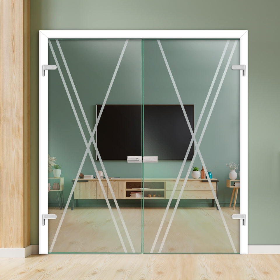 Double Hinged Glass Door  DHDG - 3801 - DoorDiscounter