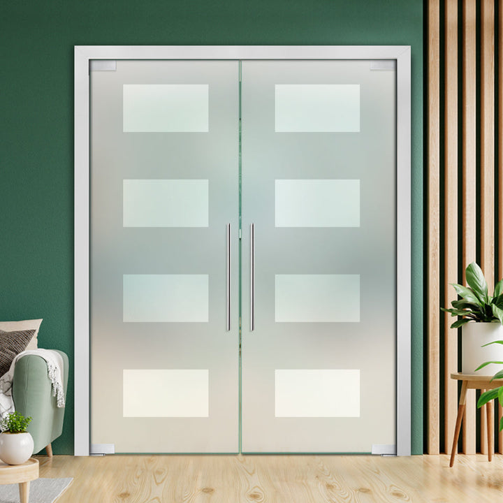 Frameless Double Pivot Glass Door with Self Closing Pivot Hinges FDPG - 2319 - DoorDiscounter