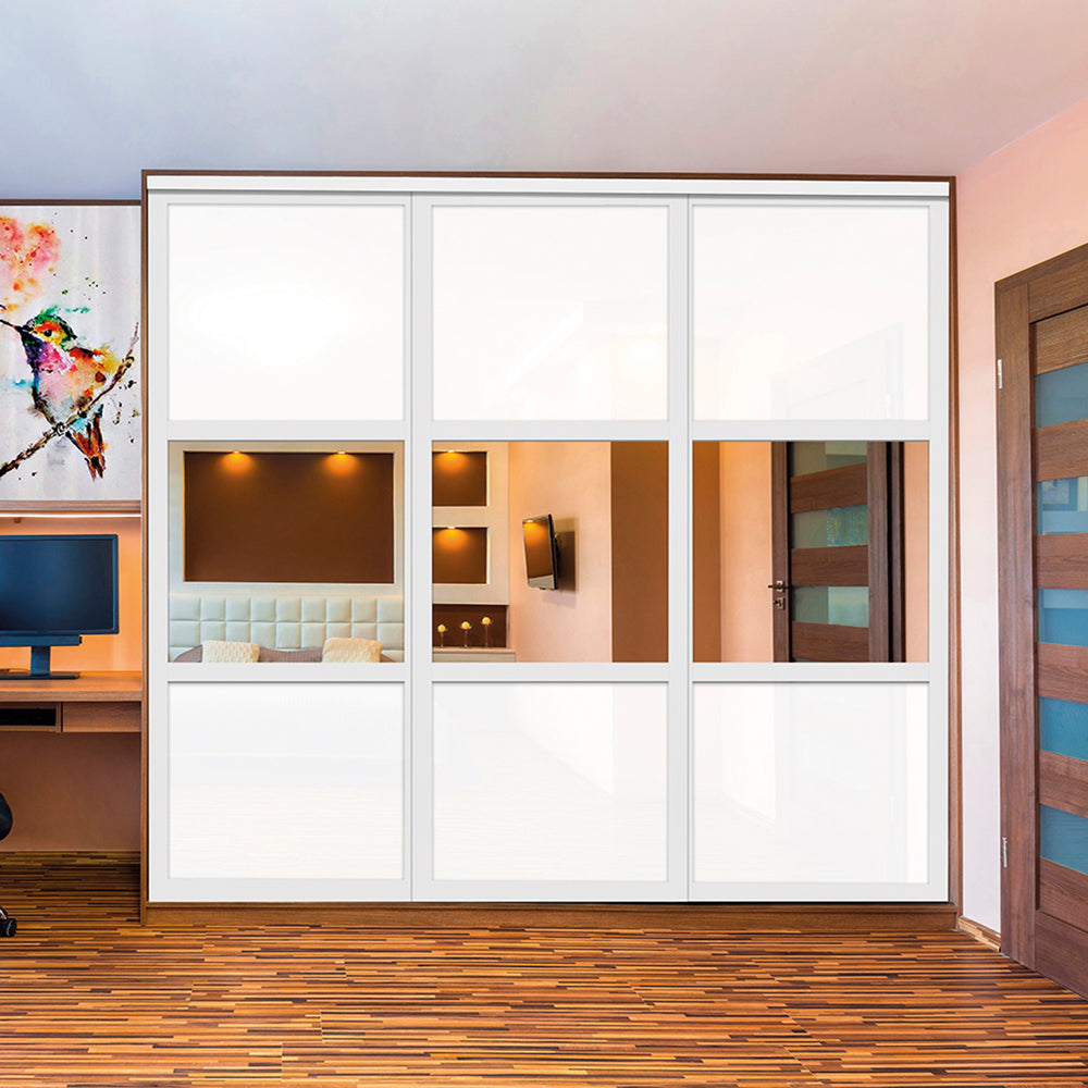 CLOSET DOOR WITH PAINTED GLASS CPG3 - 3778 - DoorDiscounter