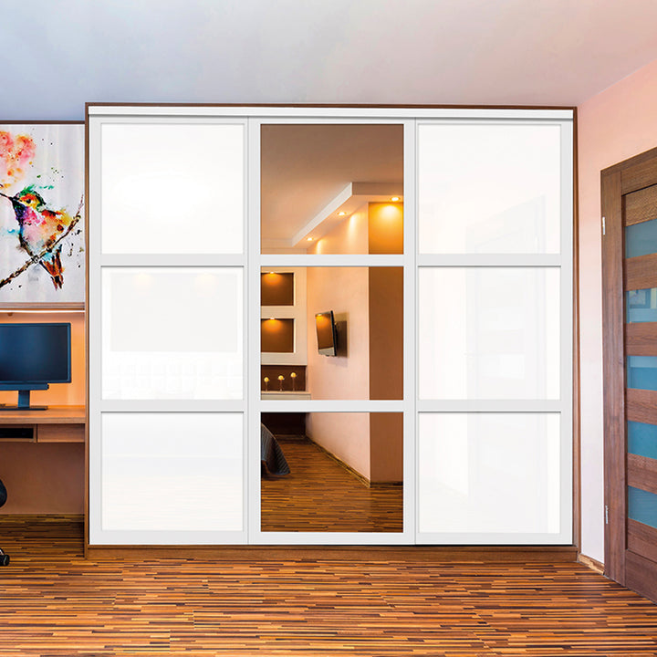 CLOSET DOOR WITH PAINTED GLASS CPG3 - 3778 - DoorDiscounter