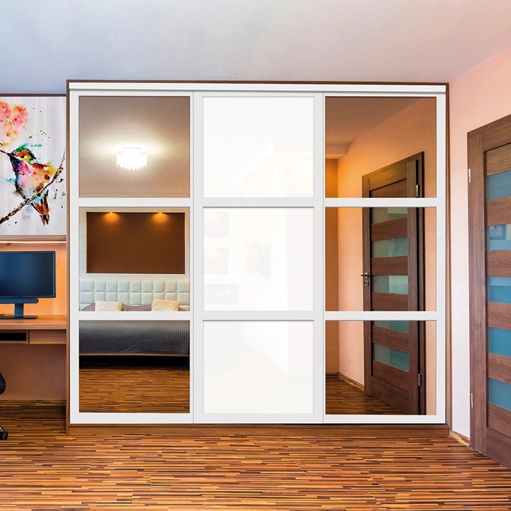 CLOSET DOOR WITH PAINTED GLASS CPG3 - 3778 - DoorDiscounter