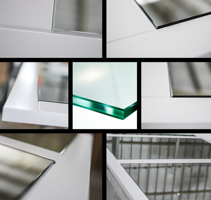 Sliding Bypass Closet Door with Glass & Mirror Panel Inserts MBS2 - 0550 - DoorDiscounter