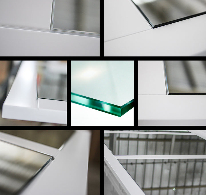Sliding Bypass Closet Door with Glass & Mirror Panel Inserts MBS2 - 0728 - DoorDiscounter