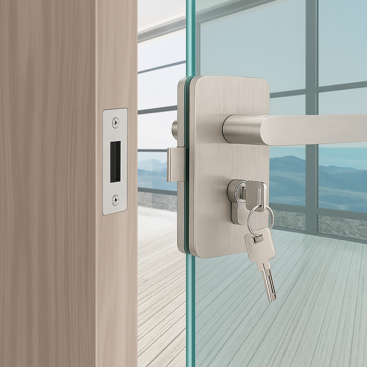 Glass door lock set for frameless - DoorDiscounter