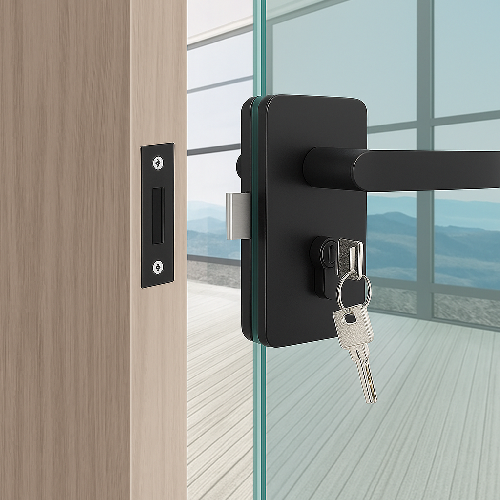 Glass door lock set for frameless - DoorDiscounter
