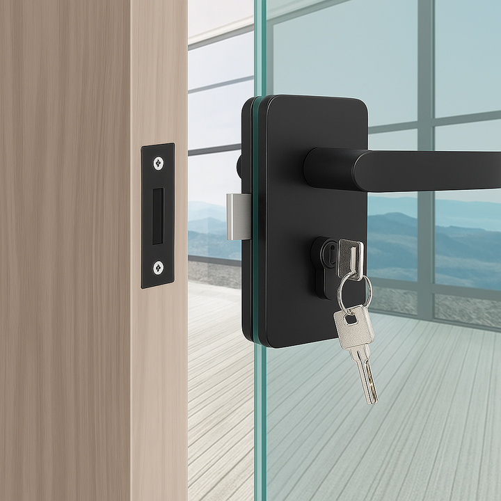Glass door lock set for frameless - DoorDiscounter