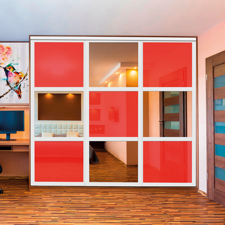 CLOSET DOOR WITH PAINTED GLASS CPG3 - 3773 - DoorDiscounter