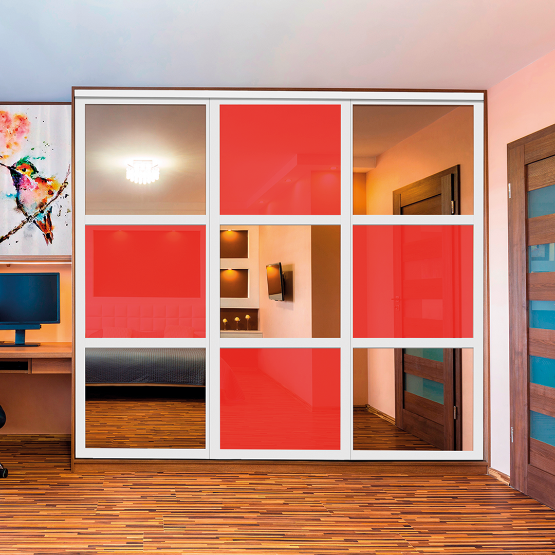 CLOSET DOOR WITH PAINTED GLASS CPG3 - 3773 - DoorDiscounter