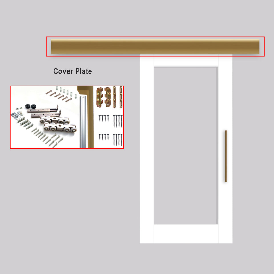 Aluminum Sliding System For Wood Barn Doors Hardware Kit SWB1 - 3821 - DoorDiscounter