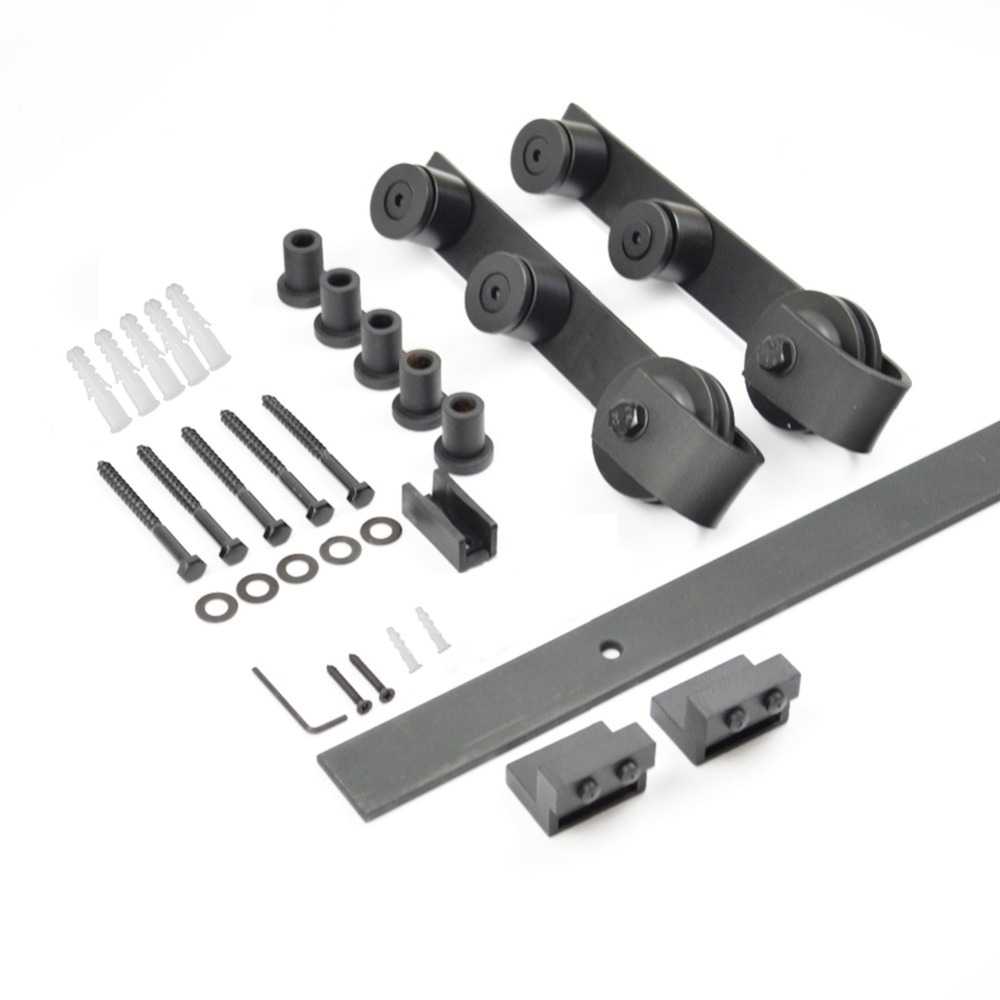Black Carbon Steel Sliding Glass Door Hardware Track Kit BCSG AMGA - 3477 - DoorDiscounter