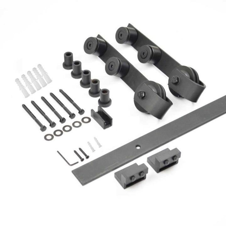Black Carbon Steel Sliding Glass Door Hardware Track Kit BCSG AMGA - 3477 - DoorDiscounter