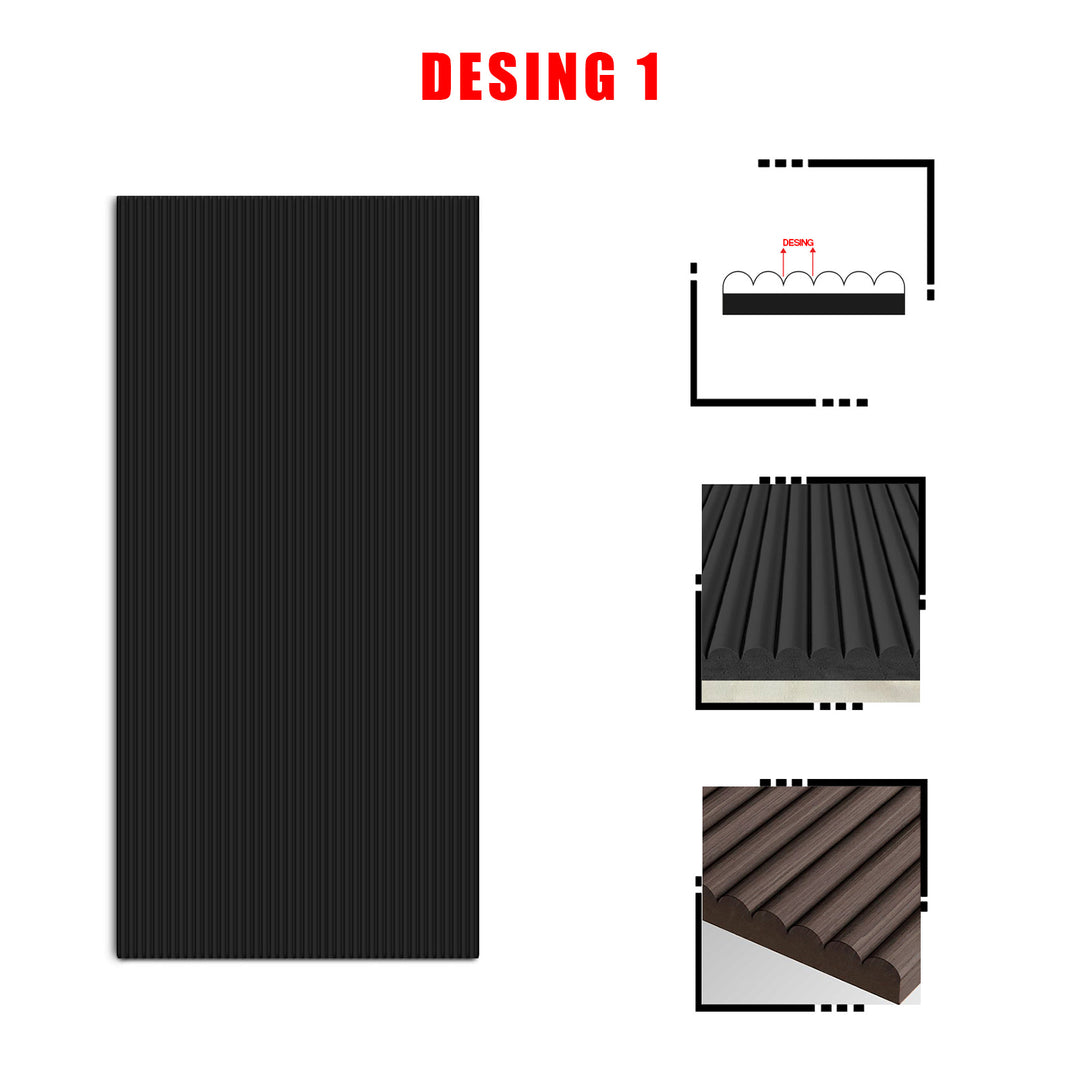 Fluted Wooden Sliding Barn Door With Hidden Invisible Hardware FWIH - 1346 - DoorDiscounter
