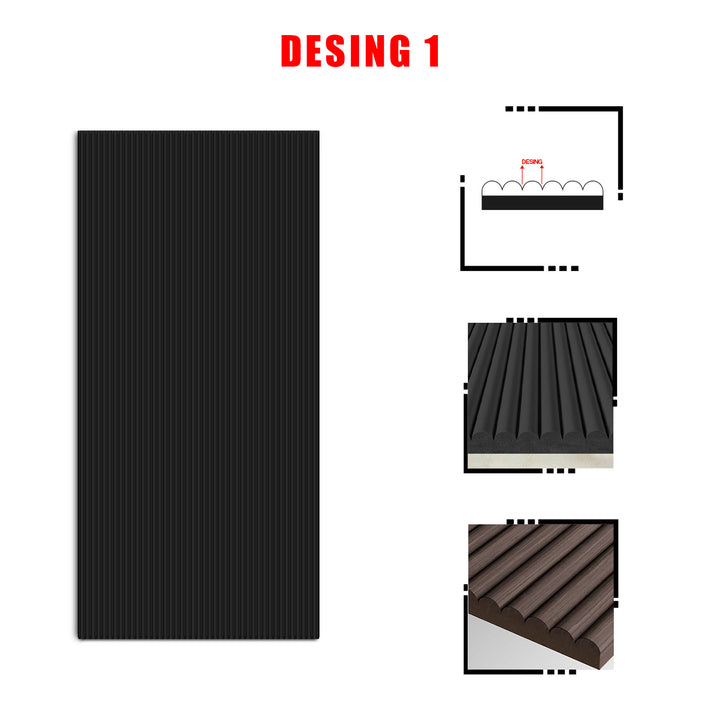 Fluted Wooden Sliding Barn Door With Hidden Invisible Hardware FWIH - 1346 - DoorDiscounter