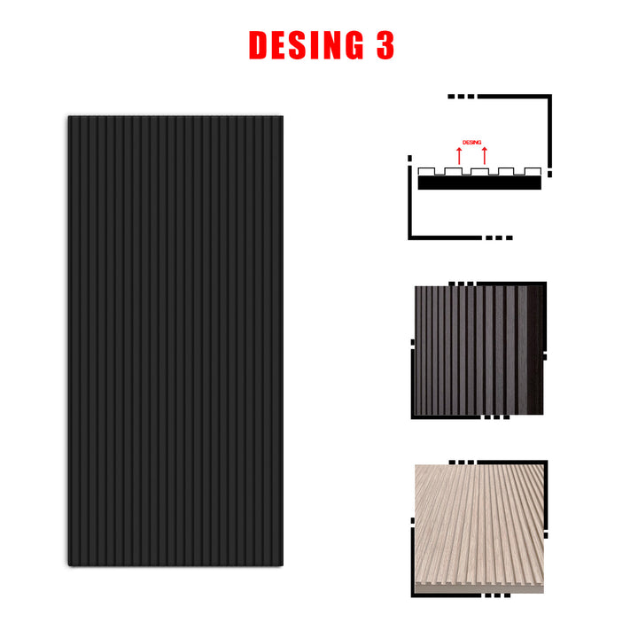 Fluted Wooden Sliding Barn Door With Hidden Invisible Hardware FWIH - 1346 - DoorDiscounter