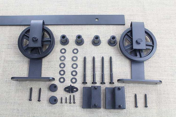 Carbon Steel Sliding Wood Barn Door Hardware Kit ADGR - 3405 - DoorDiscounter