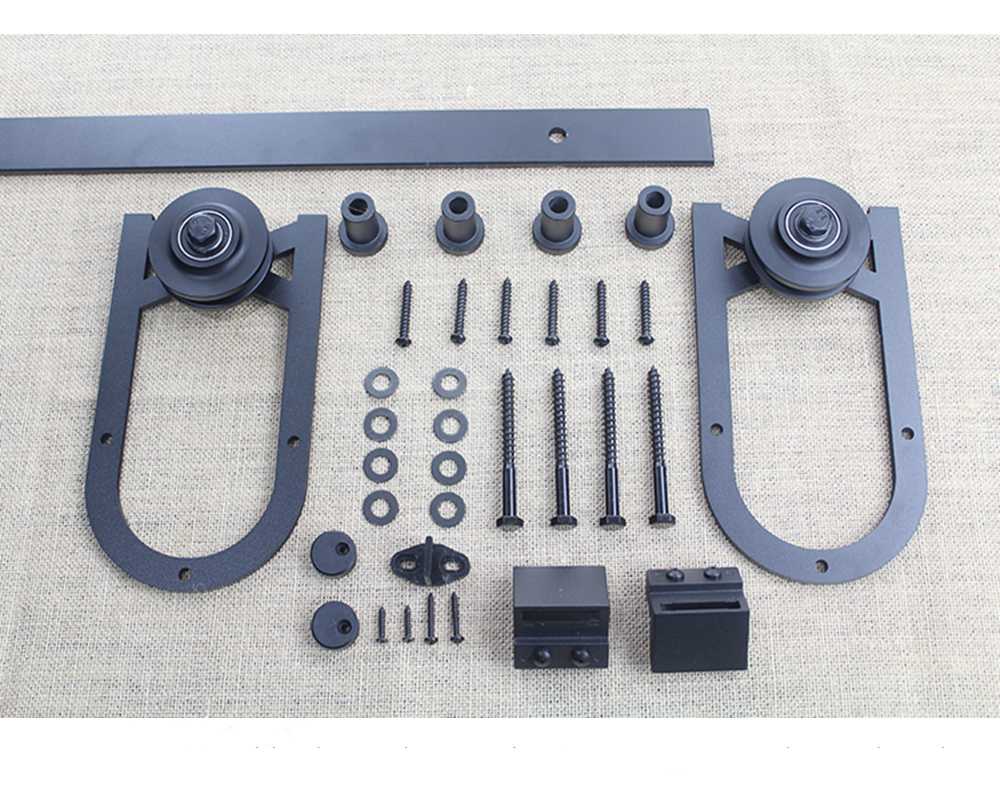Carbon Steel Sliding Wood Barn Door Hardware Kit ADGY - 3409 - DoorDiscounter