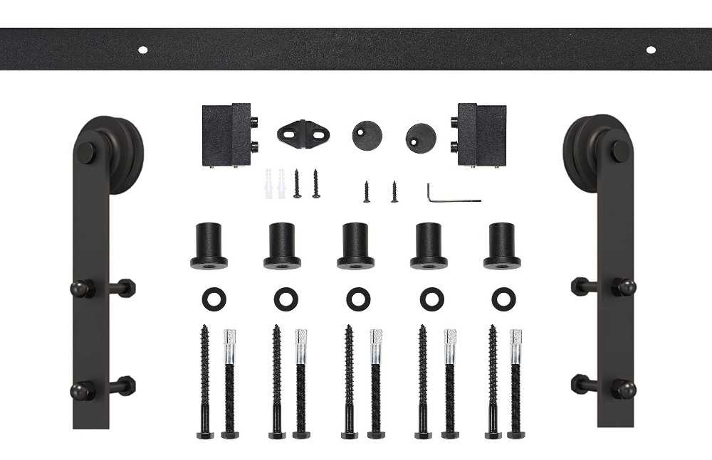Carbon Steel Sliding Wood Barn Door Hardware Kit CSHL - 3502 - DoorDiscounter