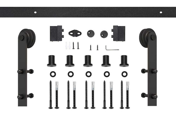 Carbon Steel Sliding Wood Barn Door Hardware Kit CSHL - 3502 - DoorDiscounter