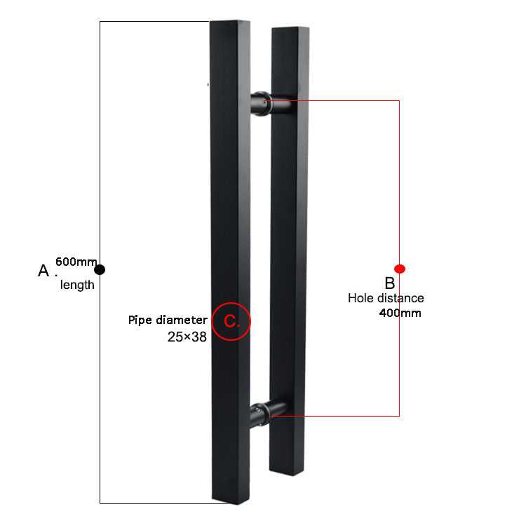 Matte Black Stainless Steel Handle For Glass Door SRFG - 3331 - DoorDiscounter