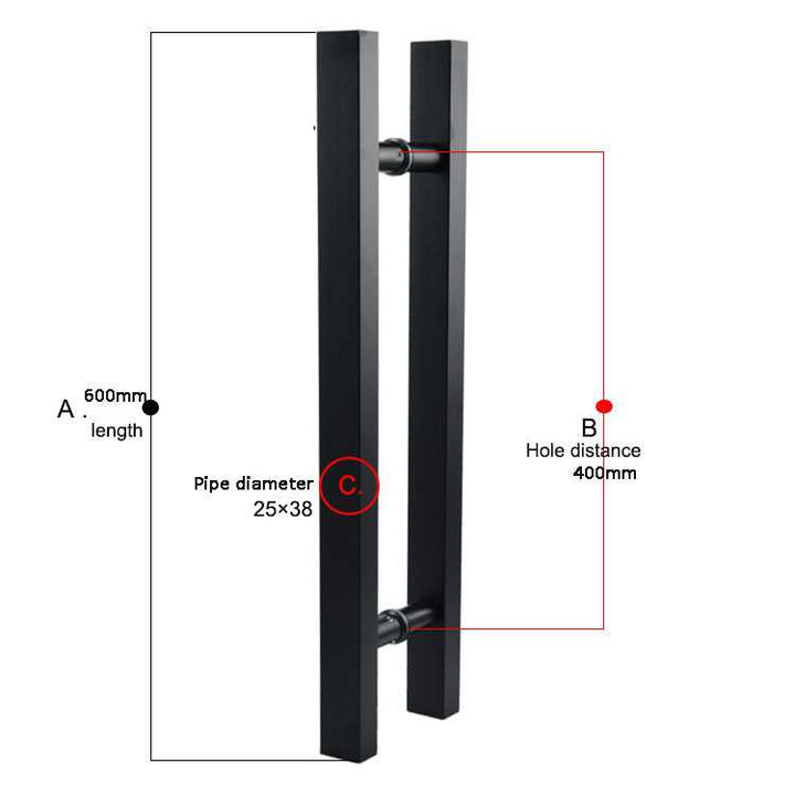 Matte Black Stainless Steel Handle For Glass Door SRFG - 3331 - DoorDiscounter