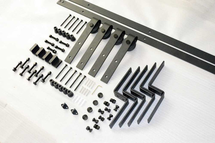 Carbon Steel Sliding Wood Barn Door Hardware Kit ADGW - 3407 - DoorDiscounter